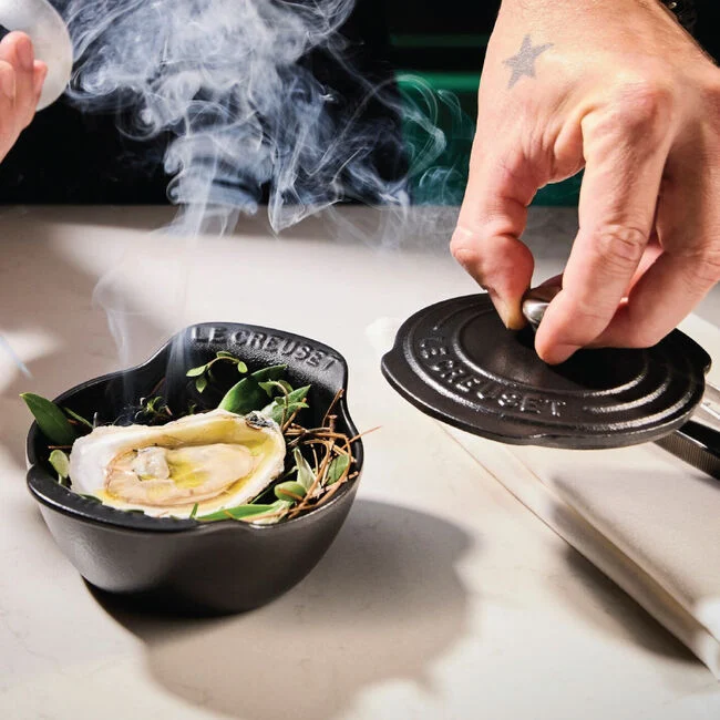 Le Creuset Gourmand Collection 4-Piece Mini Round Cocotte with Lid Set, 0.3-Quart, Matte Black