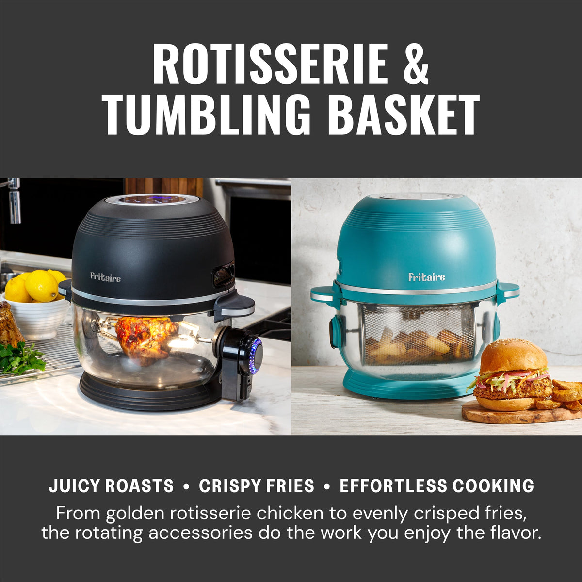 Fritaire Self-Cleaning Glass Bowl Air Fryer, 5-Qt, Lavender