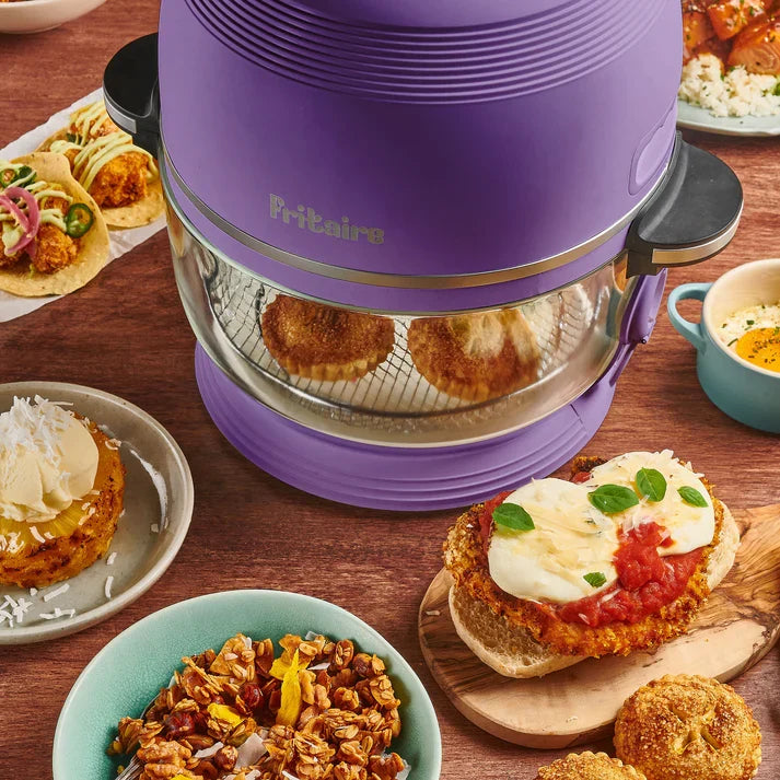 Fritaire Self-Cleaning Glass Bowl Air Fryer, 5-Qt, Lavender