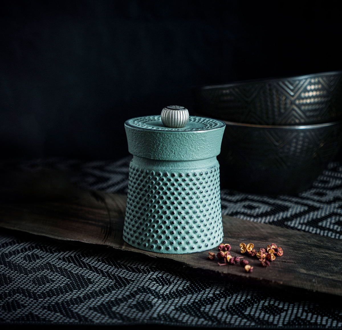 Peugeot Bali Fonte Cast Iron Pepper Mill, Celadon