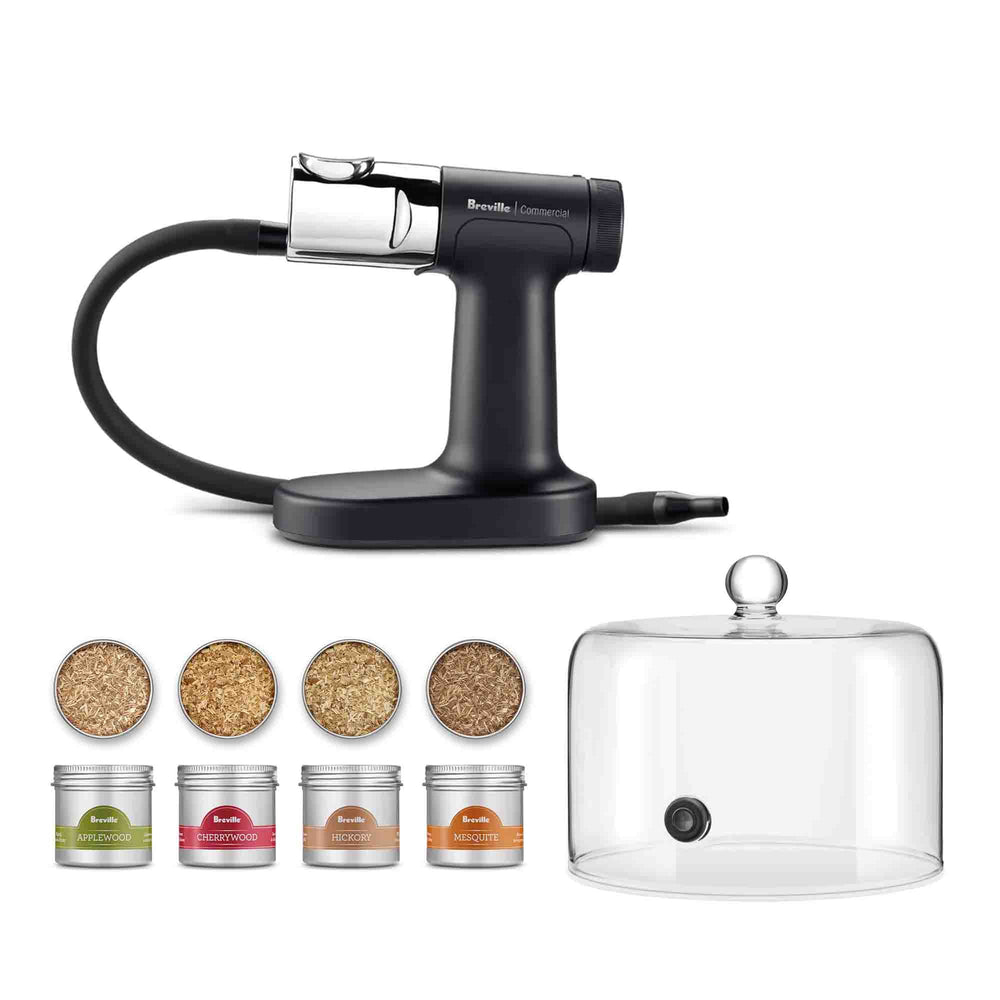 Breville PolyScience Smoking Gun Pro Set with Glass Cloche and Woodchip Set.