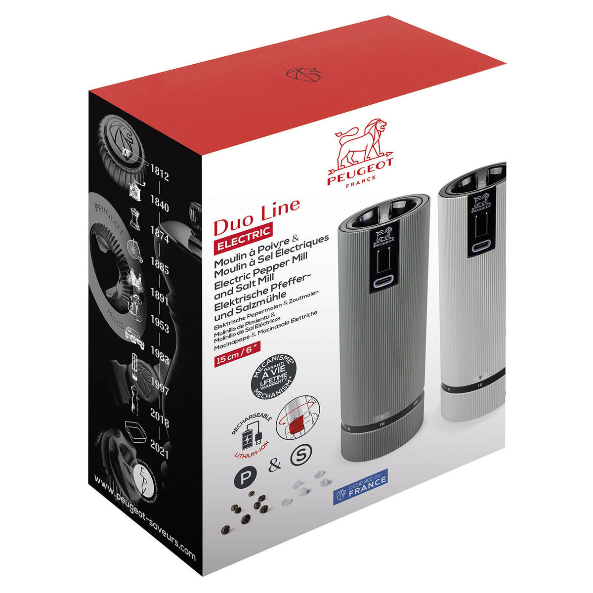 Peugeot Line Rechargeable u'Select Electric Pepper & Salt Mill Set, Gift Boxed