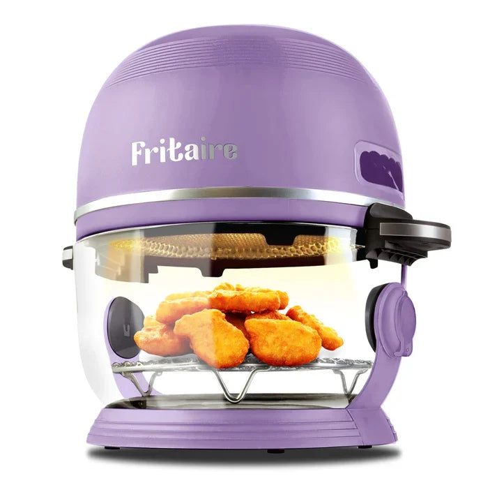 Fritaire Self-Cleaning Glass Bowl Air Fryer, 5-Qt, Lavender