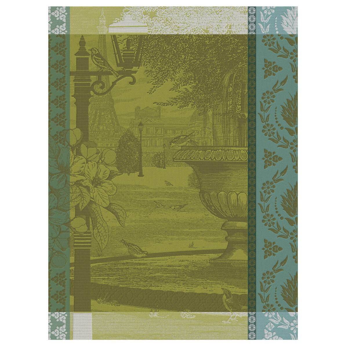 Le Jacquard Francais Jardin Parisien Tea Towel, 24 x 31-in, Green