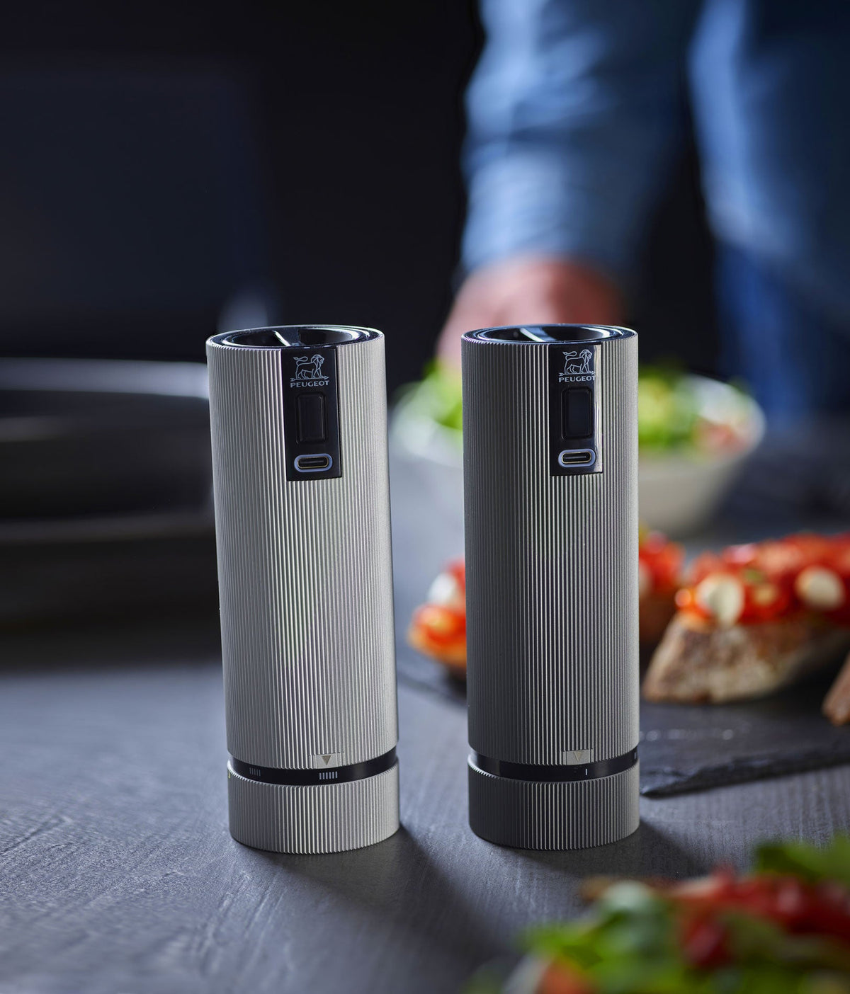 Peugeot Line Rechargeable u'Select Electric Pepper & Salt Mill Set, Gift Boxed