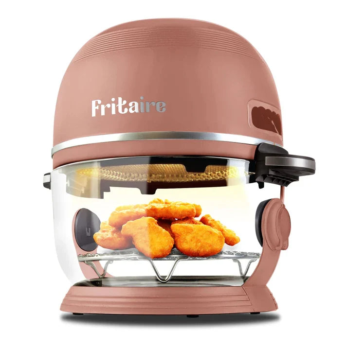Fritaire Self-Cleaning Glass Bowl Air Fryer, 5-Qt, Mauve Rose