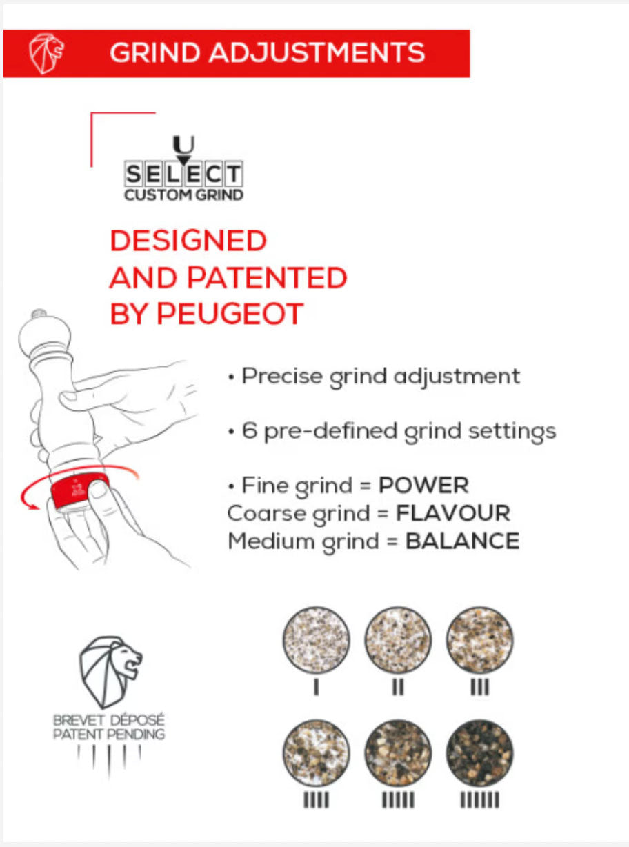 Peugeot Paris u'Select White Lacquer Pepper & Salt Mill Set,  7-in