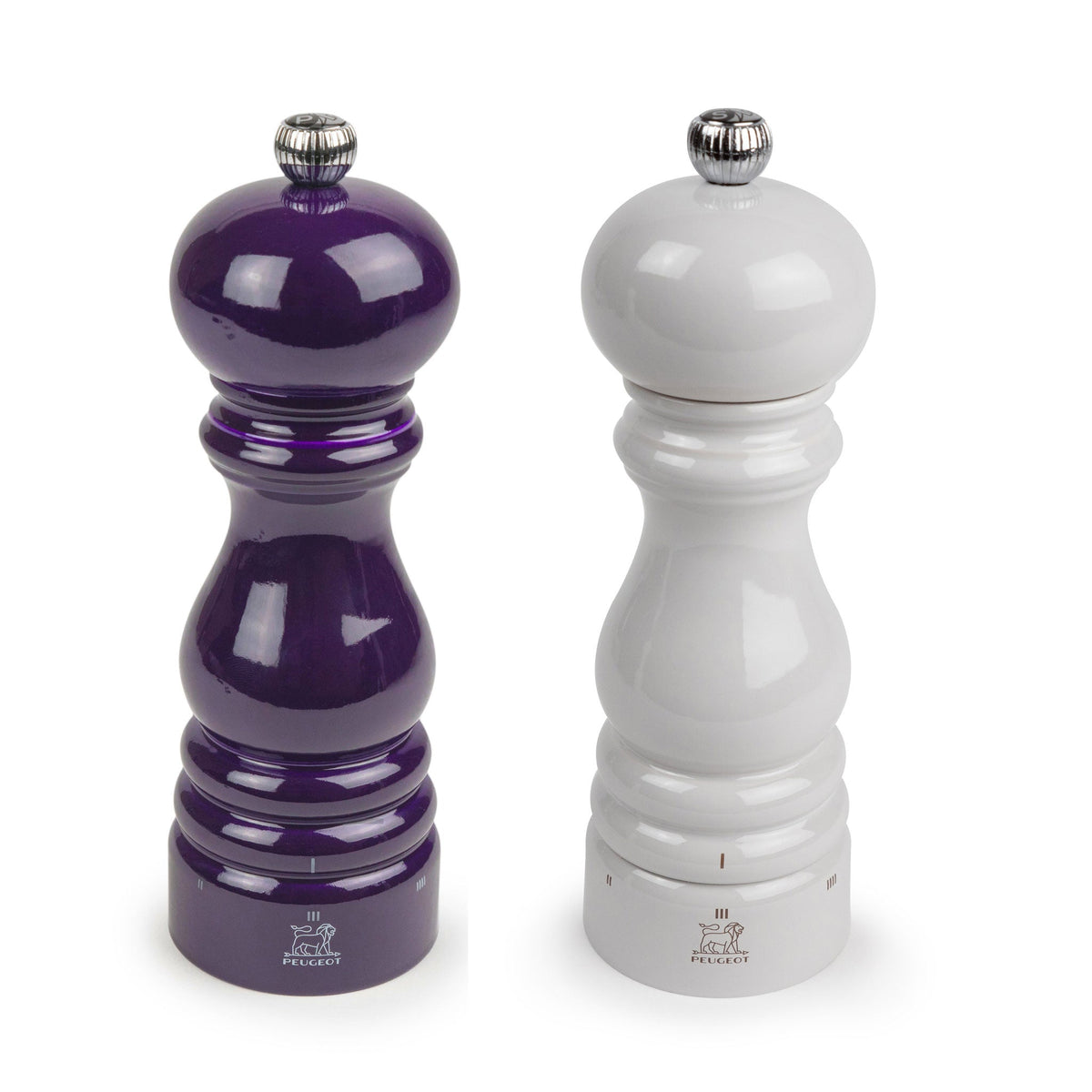 Peugeot Paris u'Select Pepper & Salt Mill Set 7-in, Eggplant and Pearl Grey - Gift Boxed