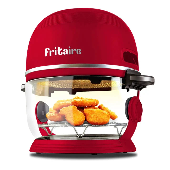 Fritaire Self-Cleaning Glass Bowl Air Fryer, 5-Qt, Cherry