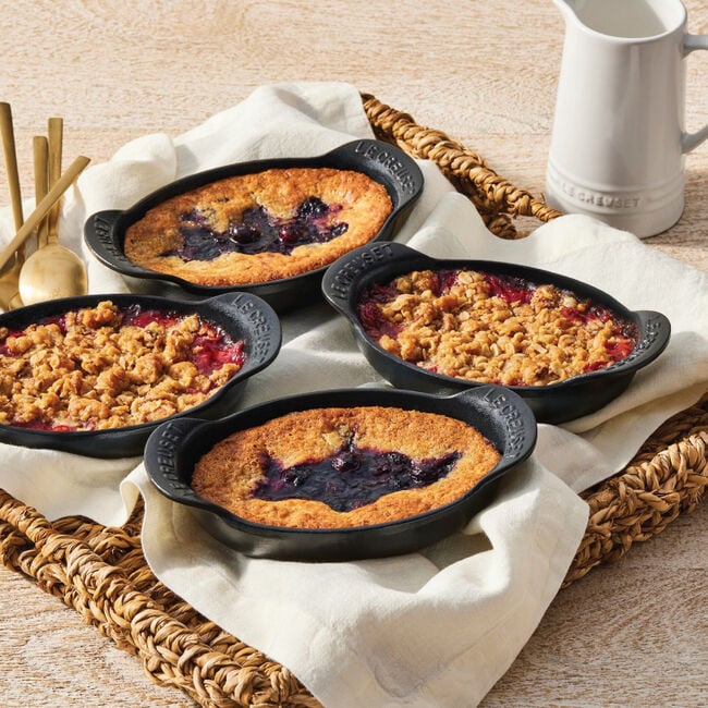 Le Creuset Gourmand Collection 4-Piece Mini Oval Baker Set, 0.3-Quart, Matte Black
