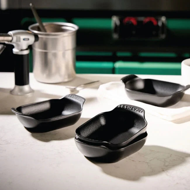 Le Creuset Gourmand Collection 4-Piece Mini Rectangular Baker Set, 0.3-Quart, Matte Black