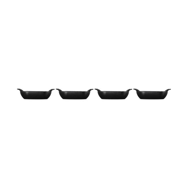 Le Creuset Gourmand Collection 4-Piece Mini Rectangular Baker Set, 0.3-Quart, Matte Black