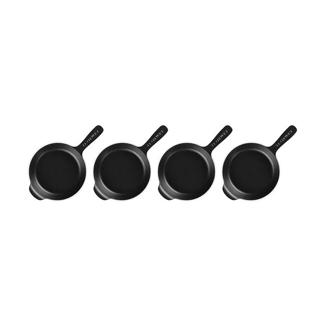 Le Creuset Gourmand Collection 4-Piece Mini Skillet Set, 0.3-Quart, Matte Black