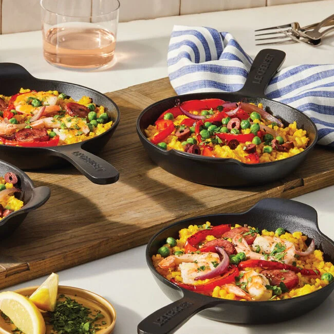 Le Creuset Gourmand Collection 4-Piece Mini Skillet Set, 0.3-Quart, Matte Black