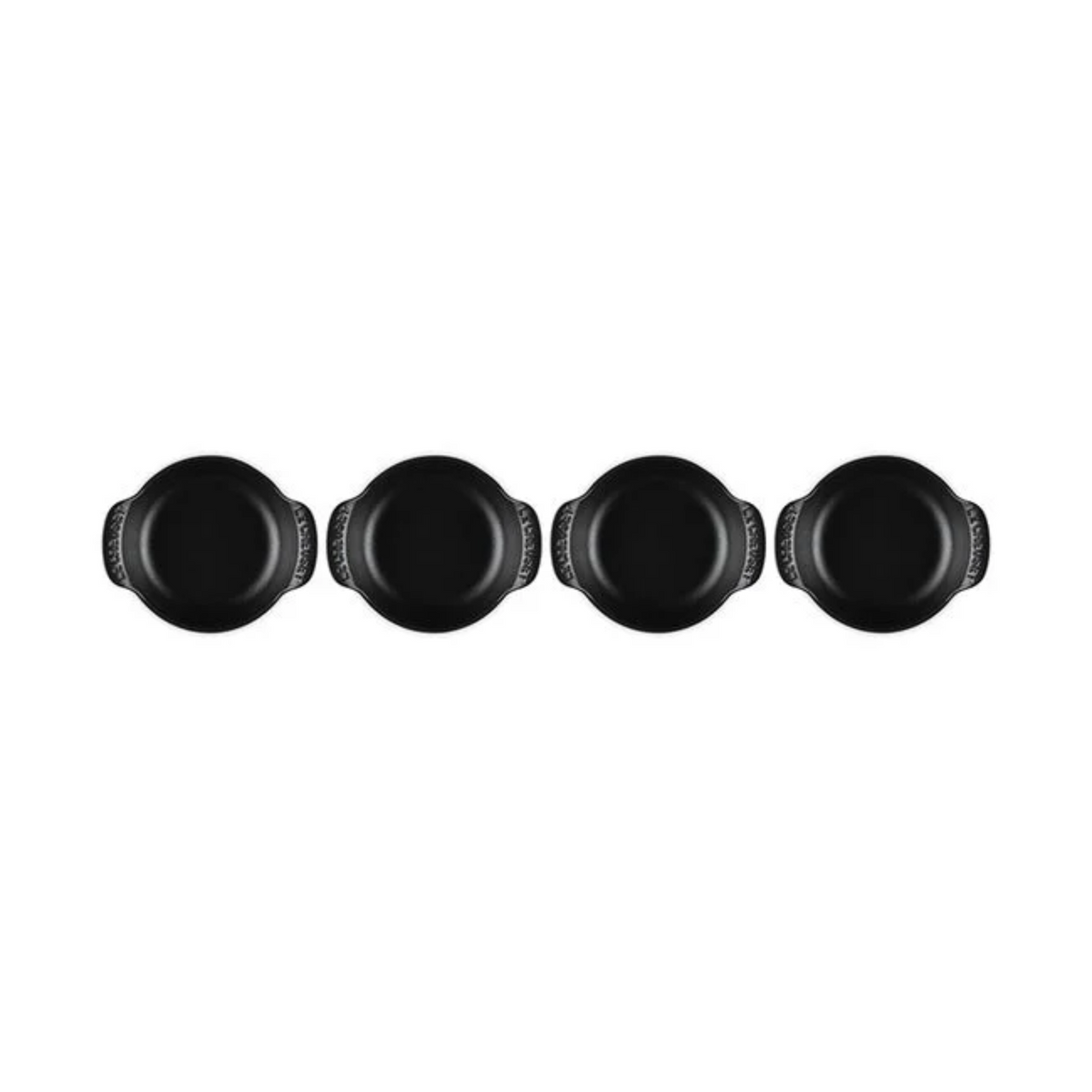 Le Creuset Gourmand Collection 4-Piece Mini Round Braiser with Lid Set, 0.3-Quart, Matte Black