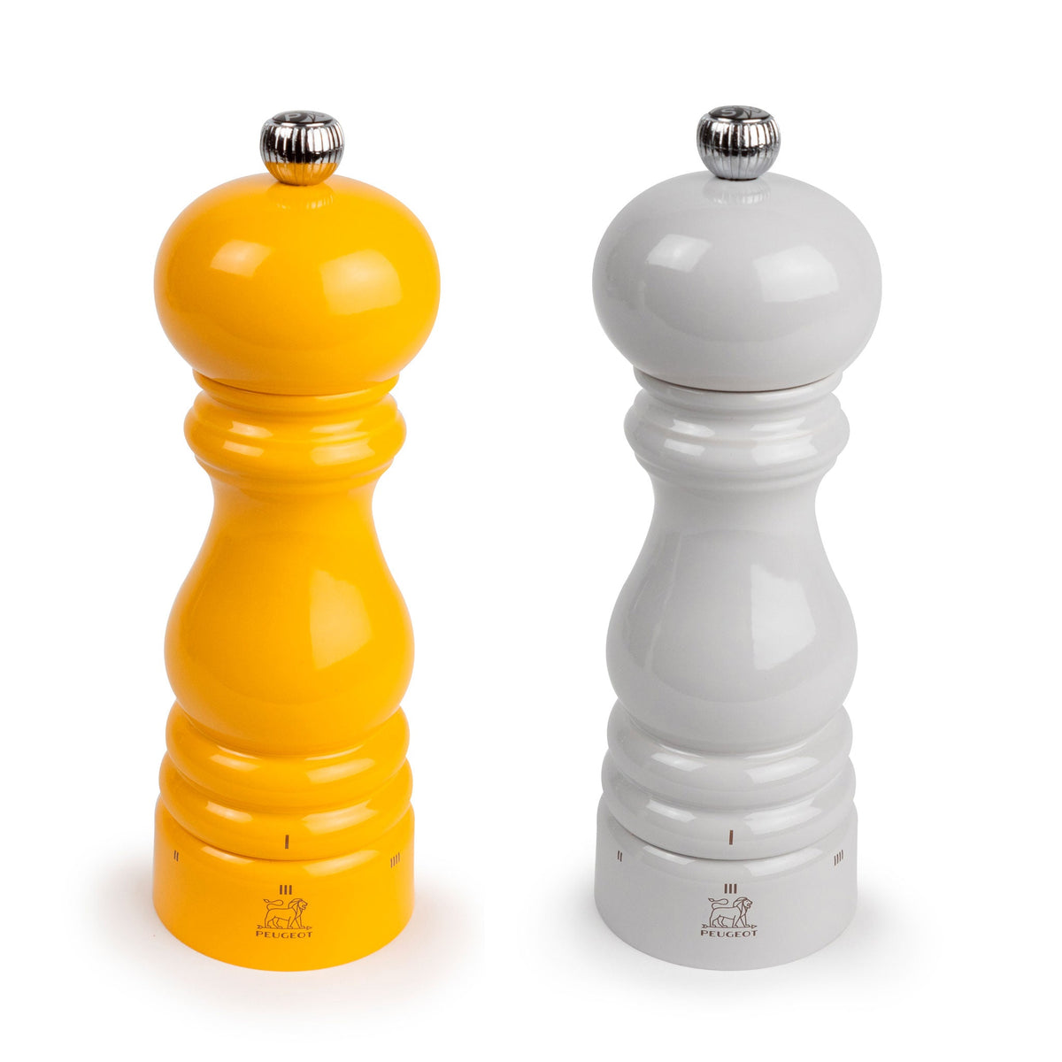 Peugeot Paris u'Select Pepper & Salt Mill Set 7-in, Saffron and Pearl Grey - Gift Boxed