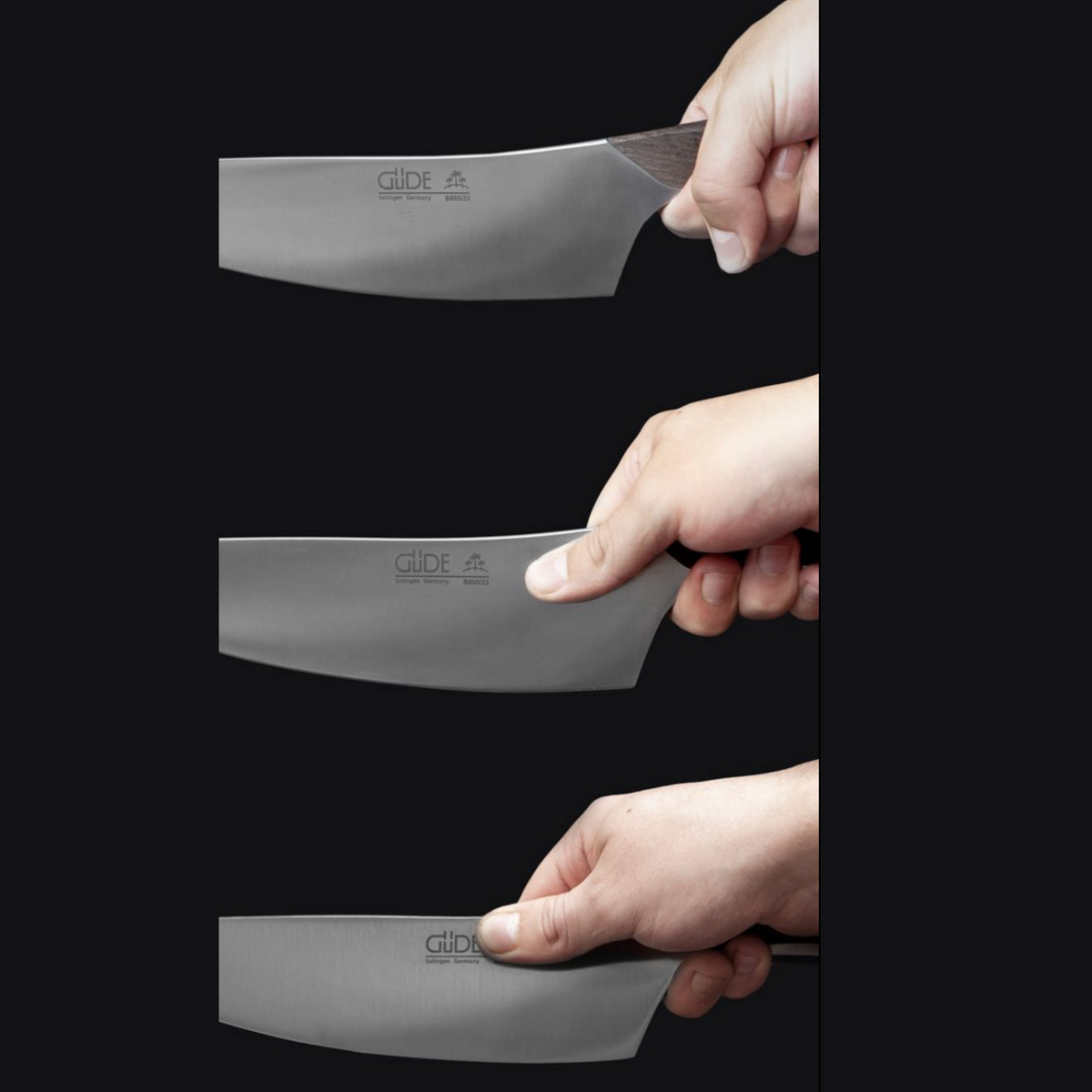 Gude Synchros Utility Knife With Smoked Oakwood Handle, 5-In