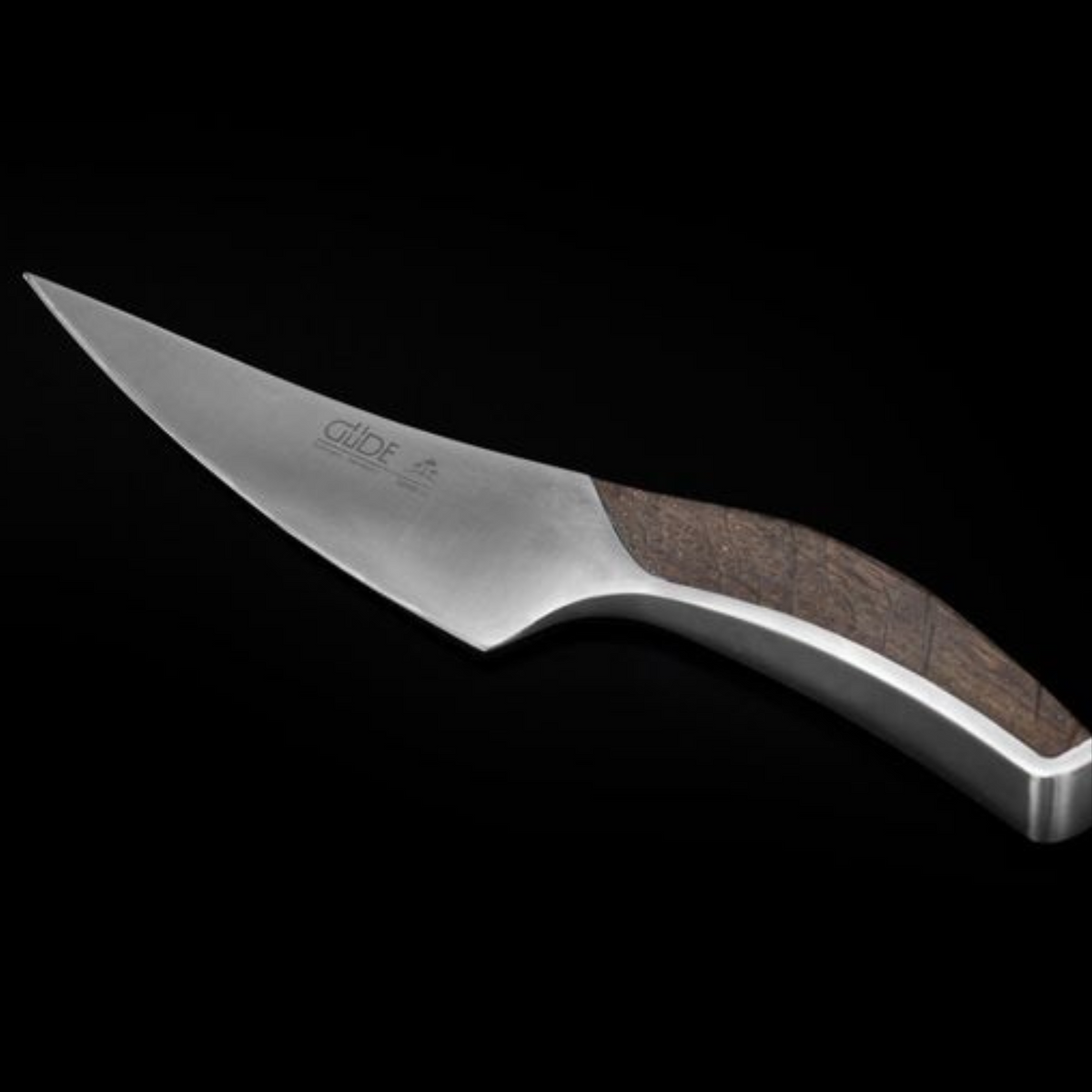 Gude Synchros Utility Knife With Smoked Oakwood Handle, 5-In