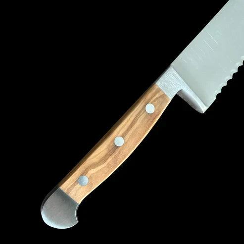 Gude Franz Güde Series Bread Knife with Olive Wood Handle Ambidextrous, 12-in