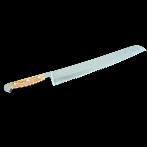 Gude Franz Güde Series Bread Knife with Olive Wood Handle Ambidextrous, 12-in
