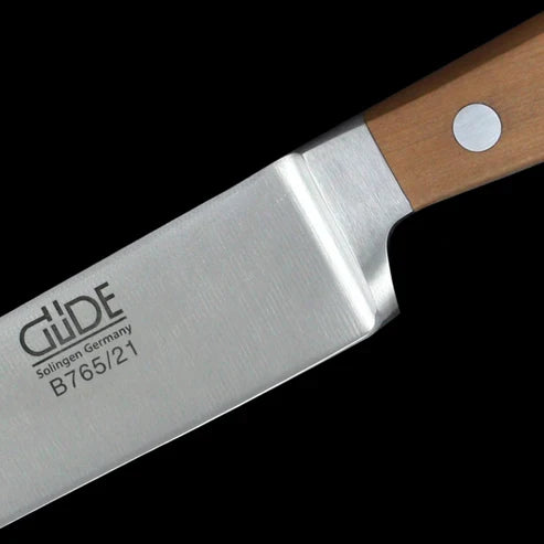 Gude Alpha Pear Series Forged Double Bolster Carving Knife With Pear Wood Handle, 8-in
