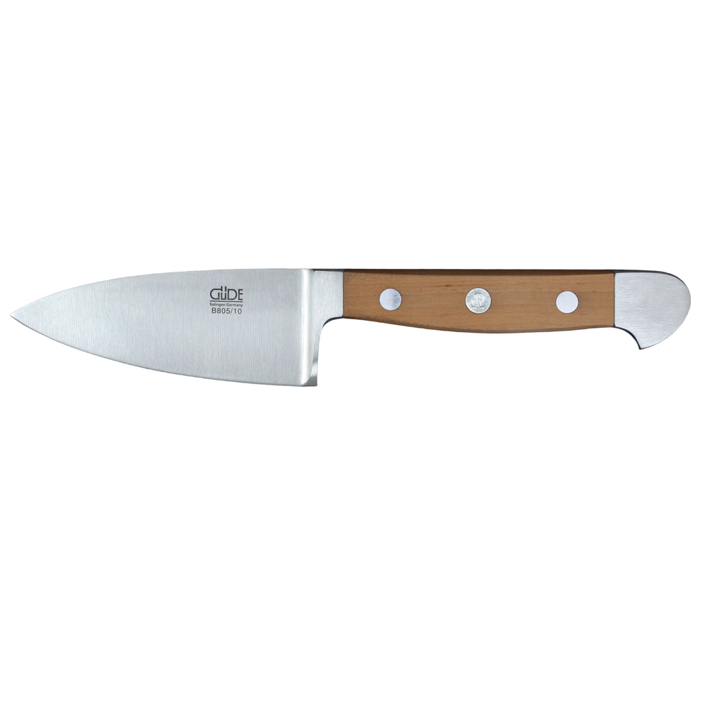 Gude Alpha Pear Series Forged Double Bolster Hard Cheese Knife With Luxury Pear Wood Handle, 3-in