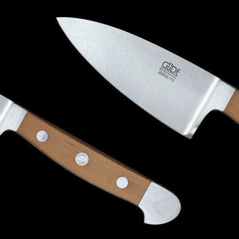 Gude Alpha Pear Series Forged Double Bolster Hard Cheese Knife With Luxury Pear Wood Handle, 3-in