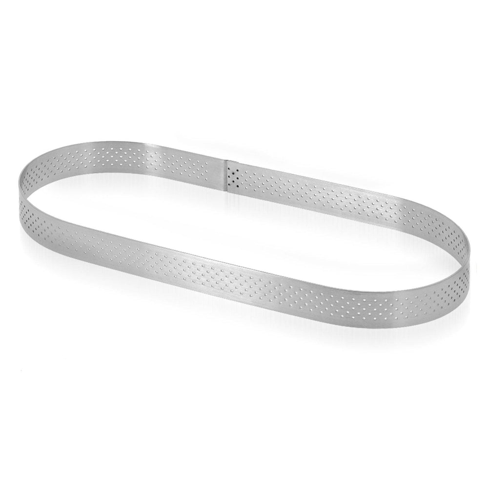 de Buyer Valrhona Perforated Oval Tart Ring, 11.5-in.