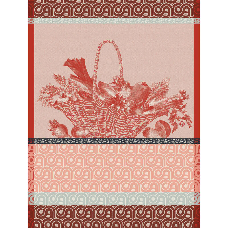 Le Jacquard Francais Winter Vegetable Garden Tea Towel, Red
